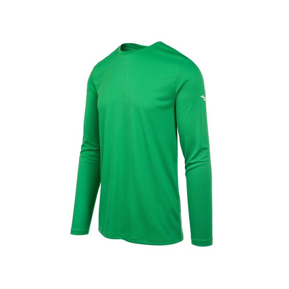 Camisetas Mizuno Long Sleeve Hombre Verde Ofertas VYPL-46170